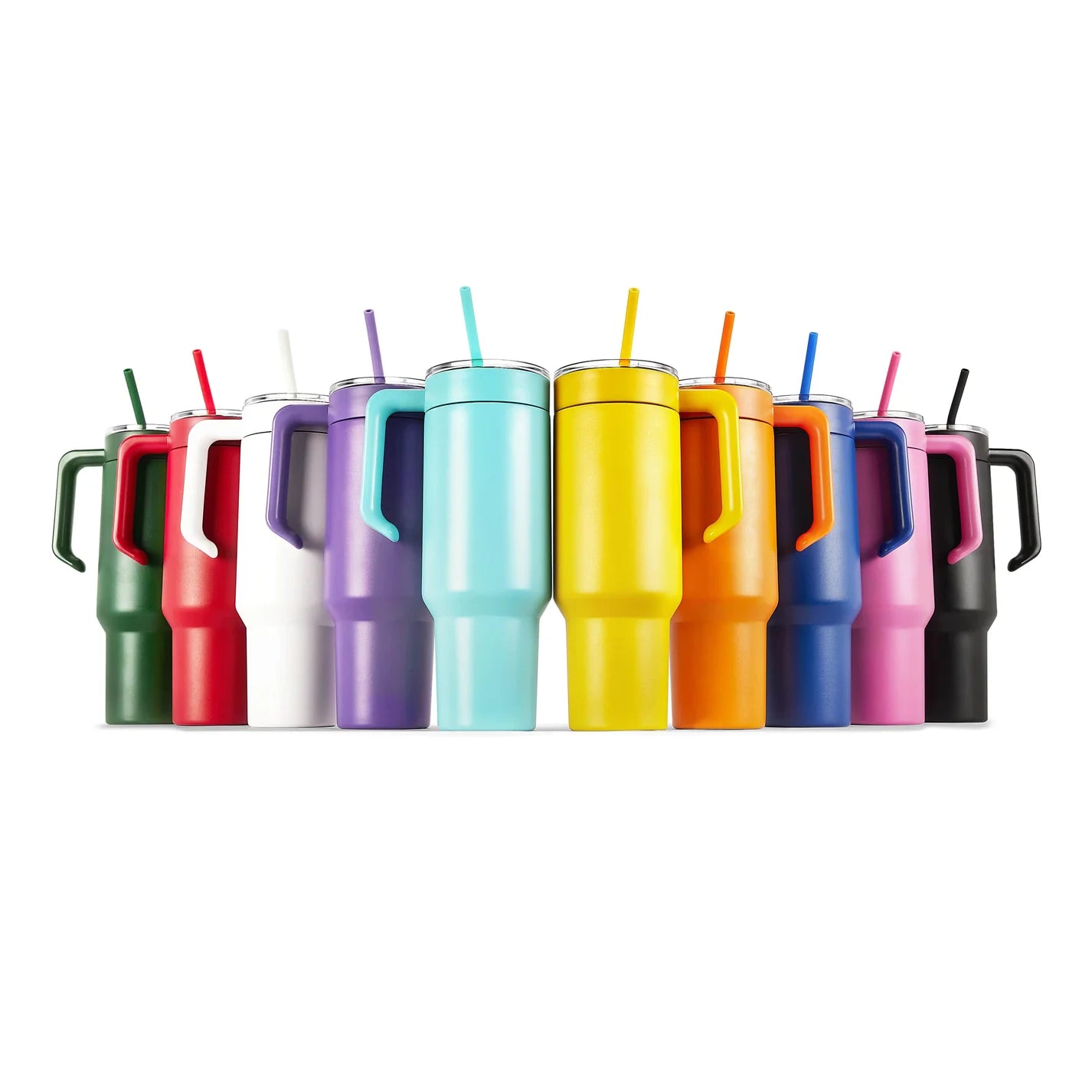 40oz Customizable Engraved Insulated Tumbler with Lid, Straw and Removable Handle