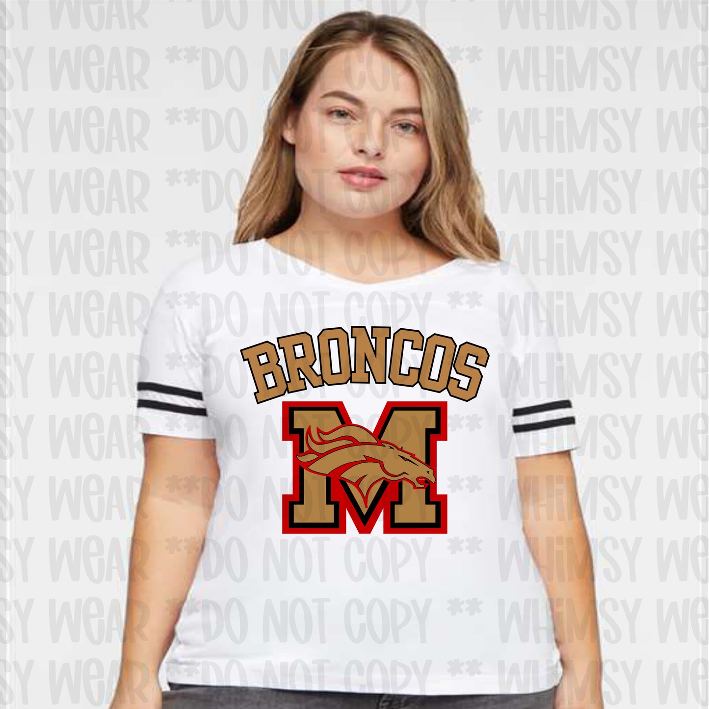 Morsey Jersey Design Gold Letters With Black Outline on WOMEN's VNECK Jersey Tee (Front Design Only)