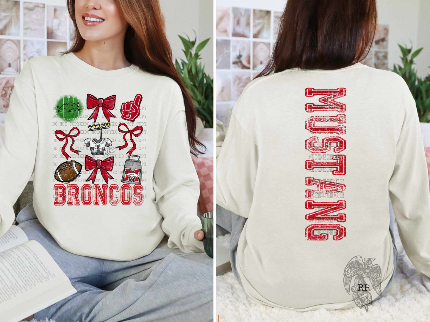 Bronco Pride with Bows Two Sided (Customizable)