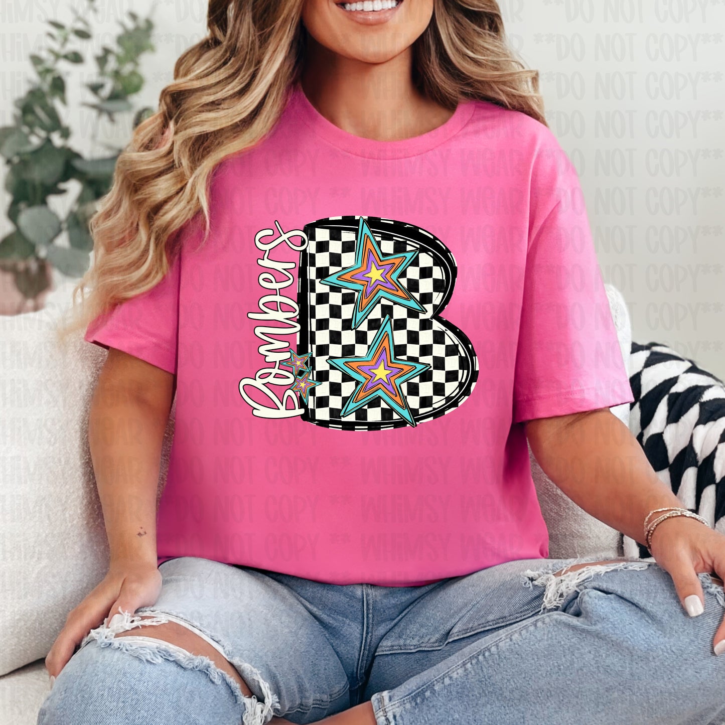 Mascot Monogram Checkered Star (Customizable)