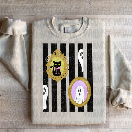 Boo Cat Frames with Stripes