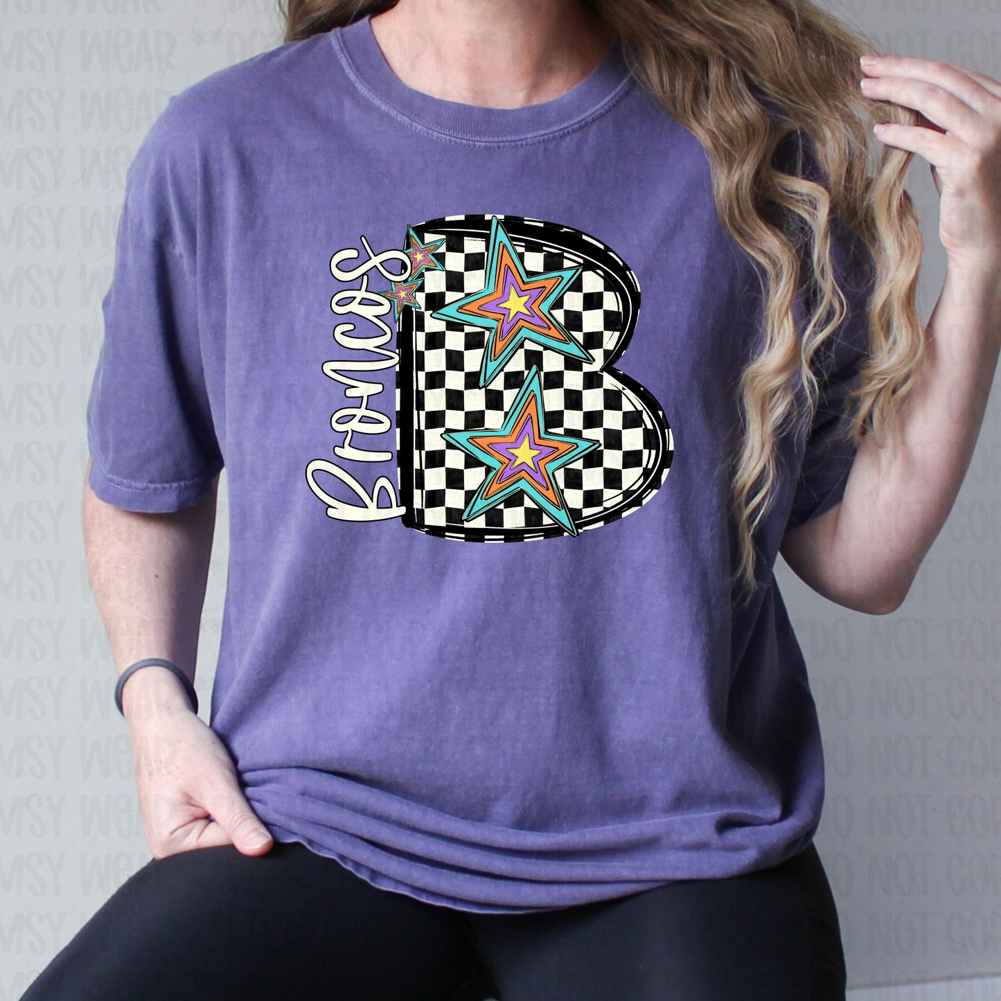 Mascot Monogram Checkered Star (Customizable)