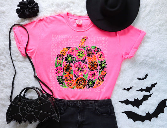 Floral Halloween Pumpkin