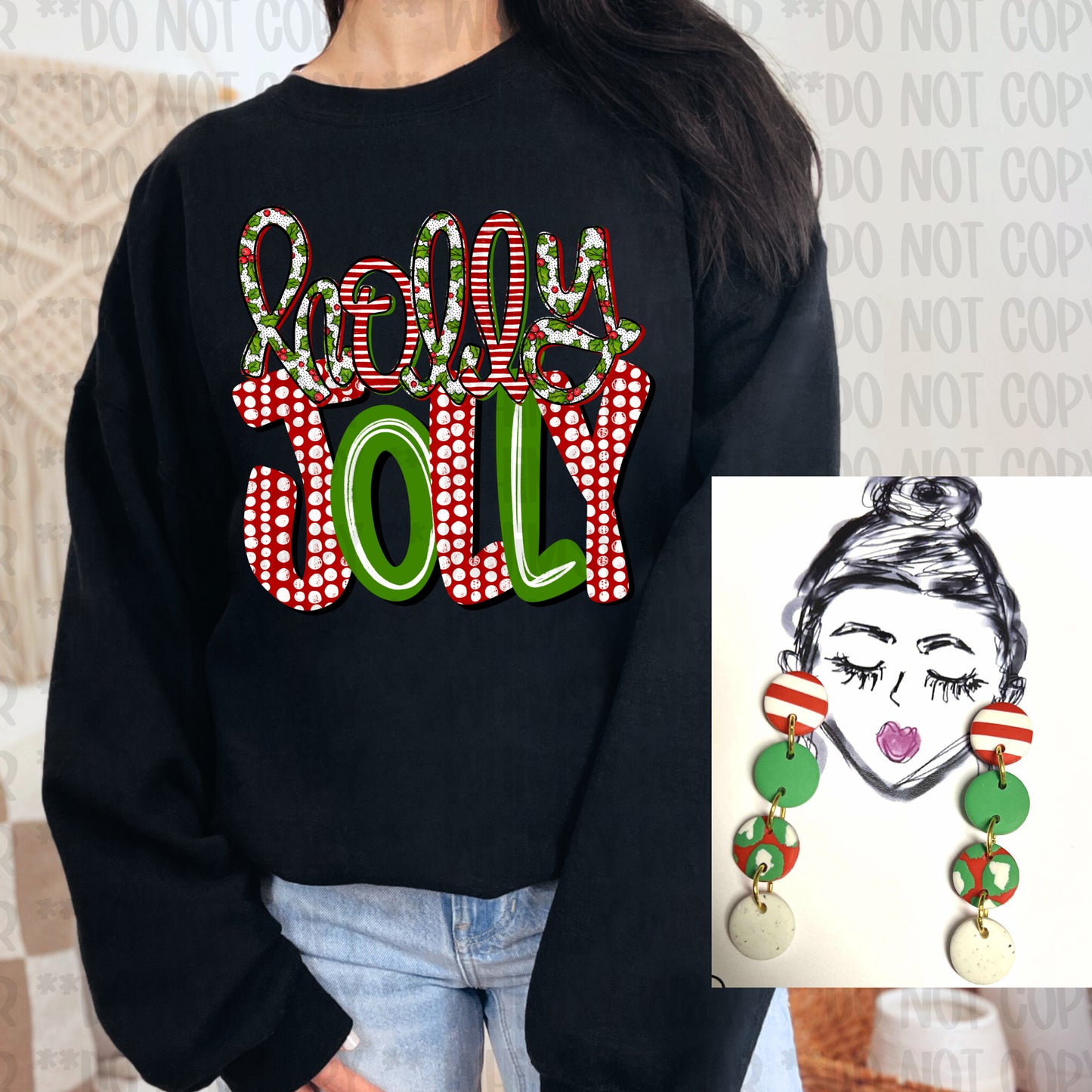 Holly Jolly Shirt and Branch Alley Earring Set DAILY DEAL