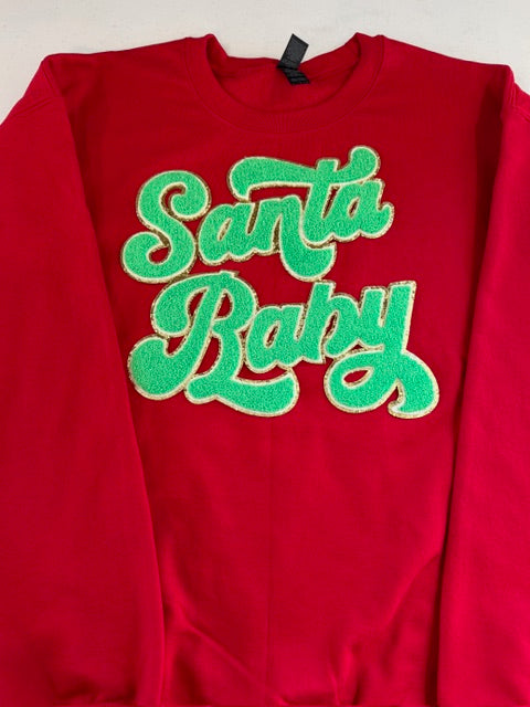 Santa Baby Green Chenille Patch