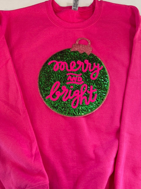 Merry and Bright Sequin Patch
