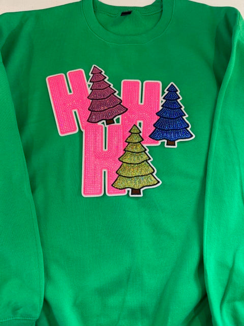 Ho Ho Ho Tree Sequin Patch