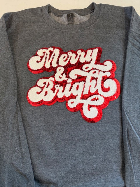 Merry and Bright Chenille and Sequin Patch