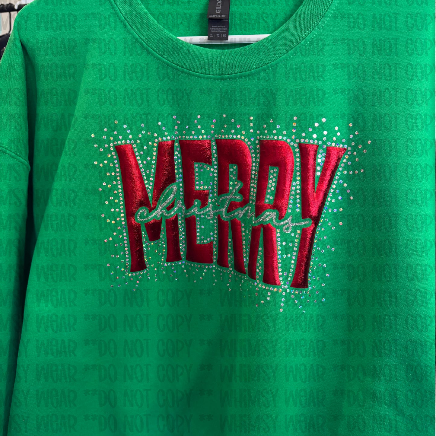 Merry Christmas Spangle, Puff and Glitter Combo in Red