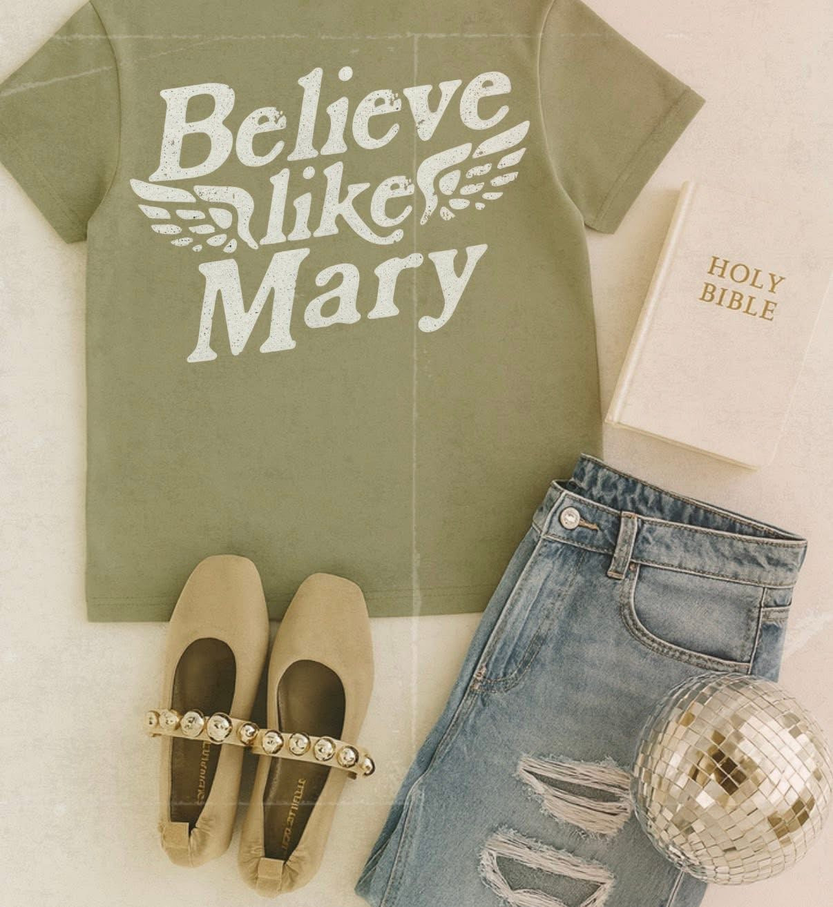 Believe Like Mary White Font