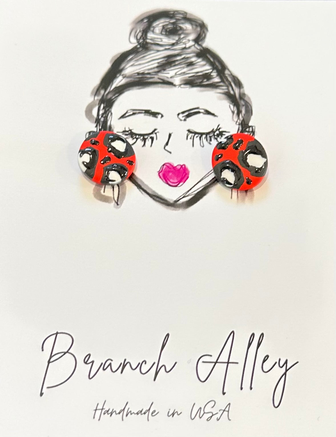 Branch Alley Game Day Studs (Red, Black and White)