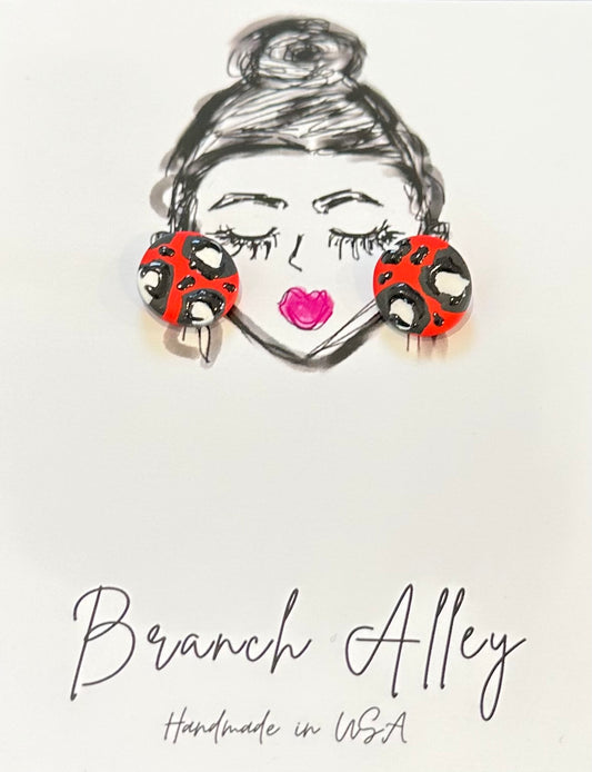 Branch Alley Game Day Studs (Red, Black and White)