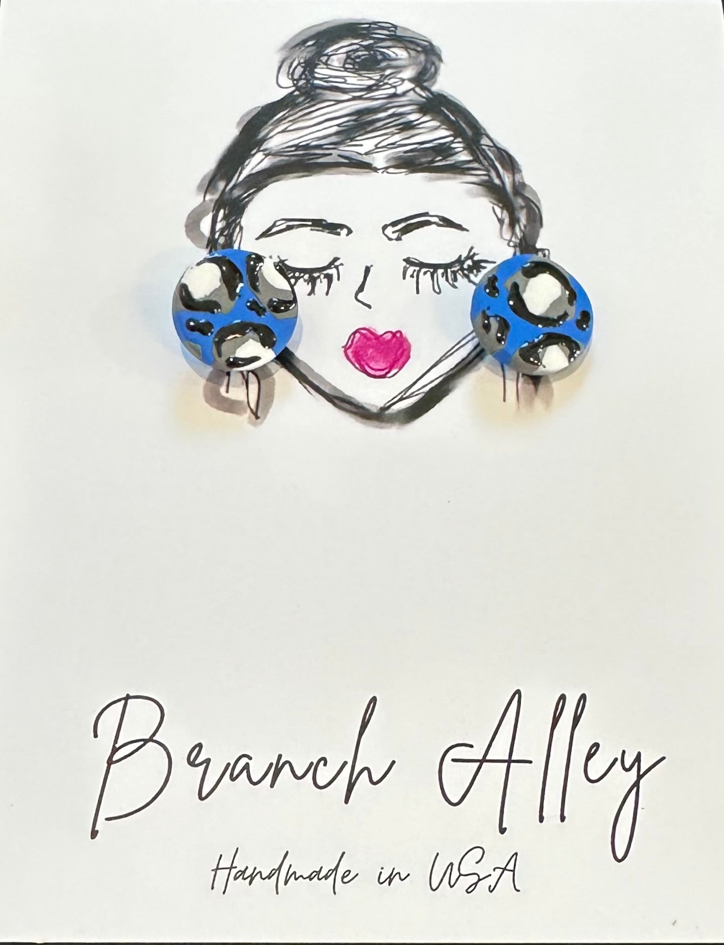 Branch Alley Game Day Studs (Grey, Royal and White)