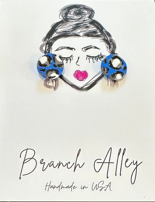 Branch Alley Game Day Studs (Grey, Royal and White)