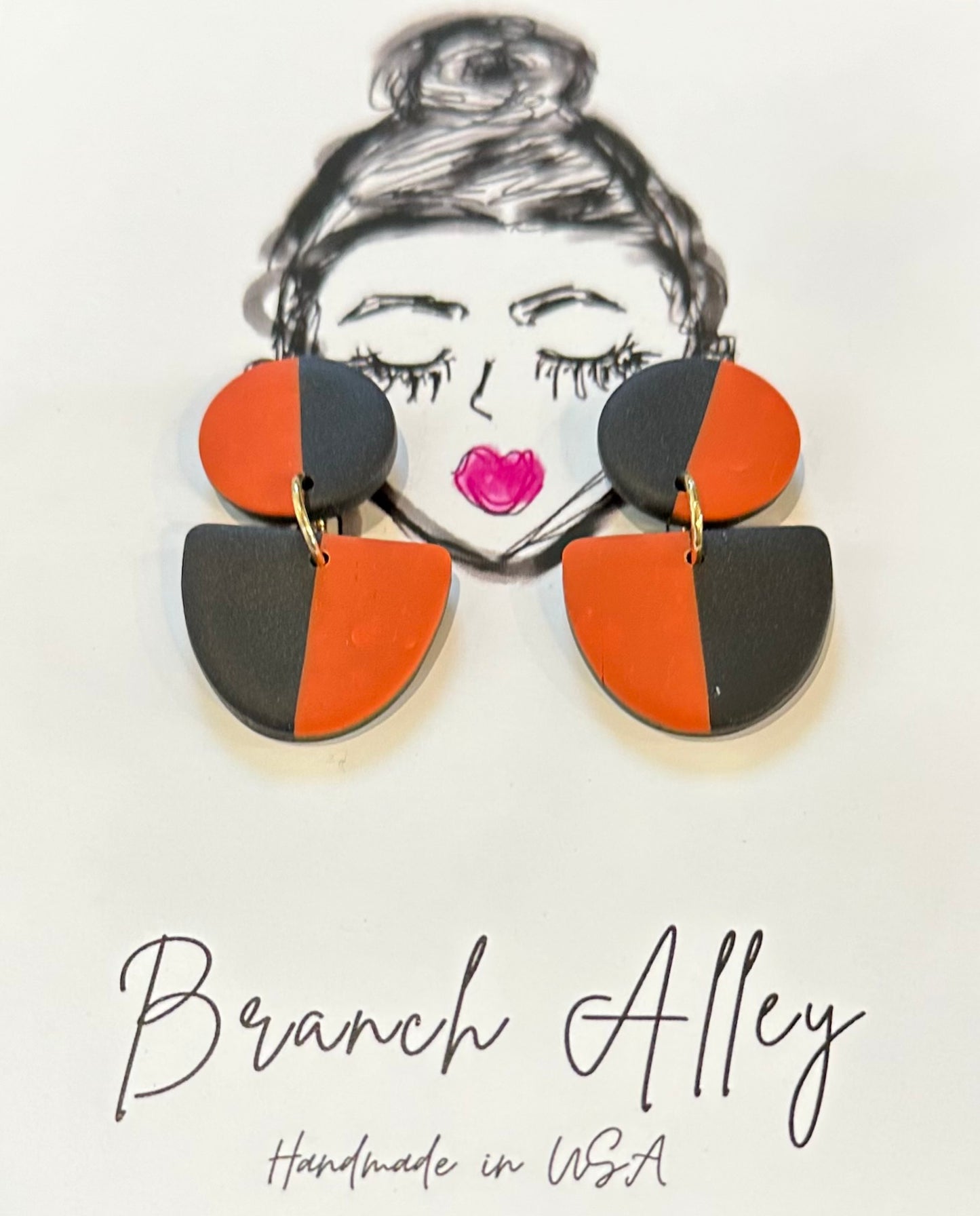 Branch Alley Game Day Style 1 (Orange and Black Split)