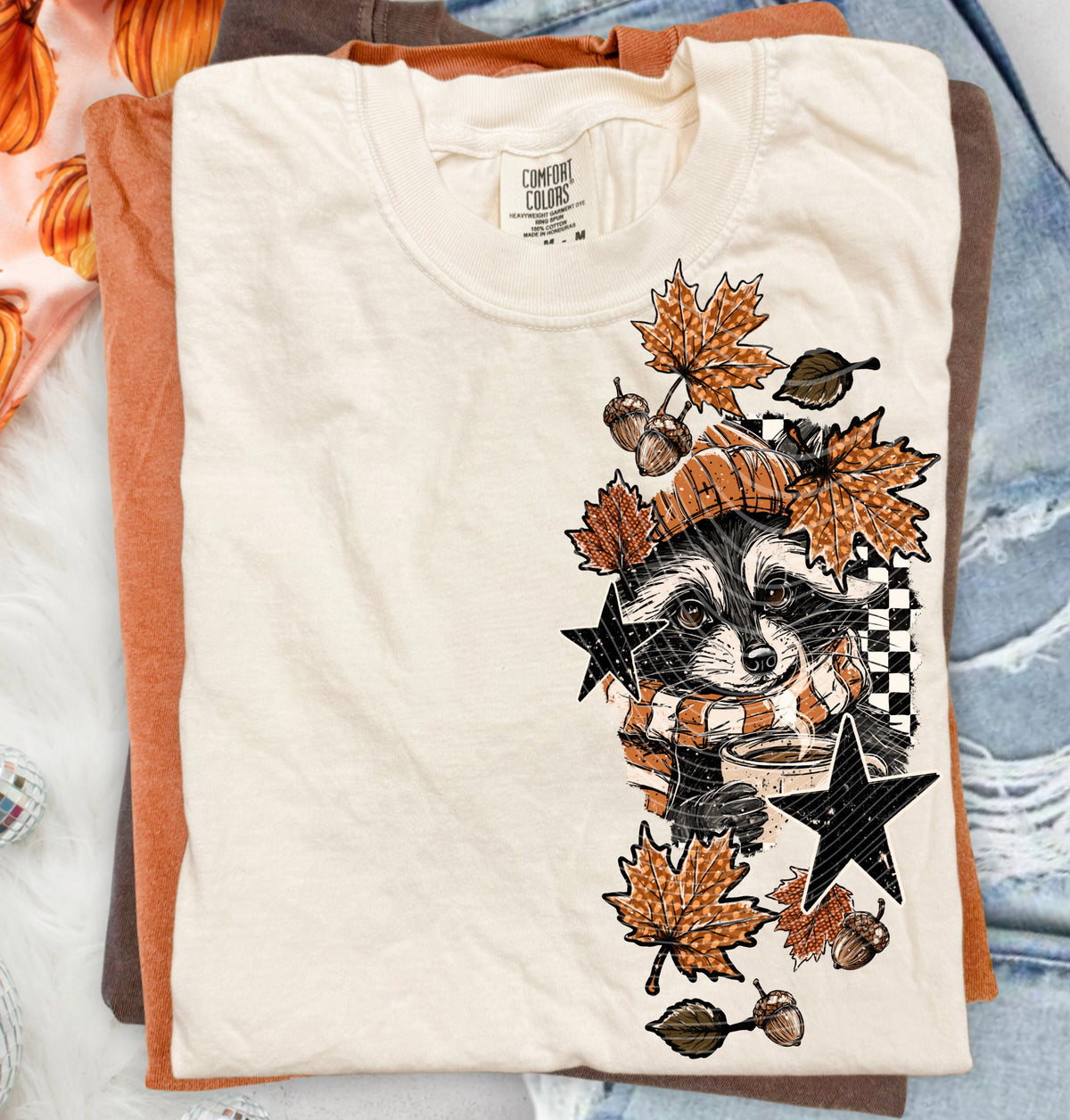 Fall Raccoon Side Front Design