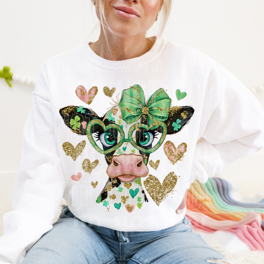 St Patrick's Day Glitter Cow