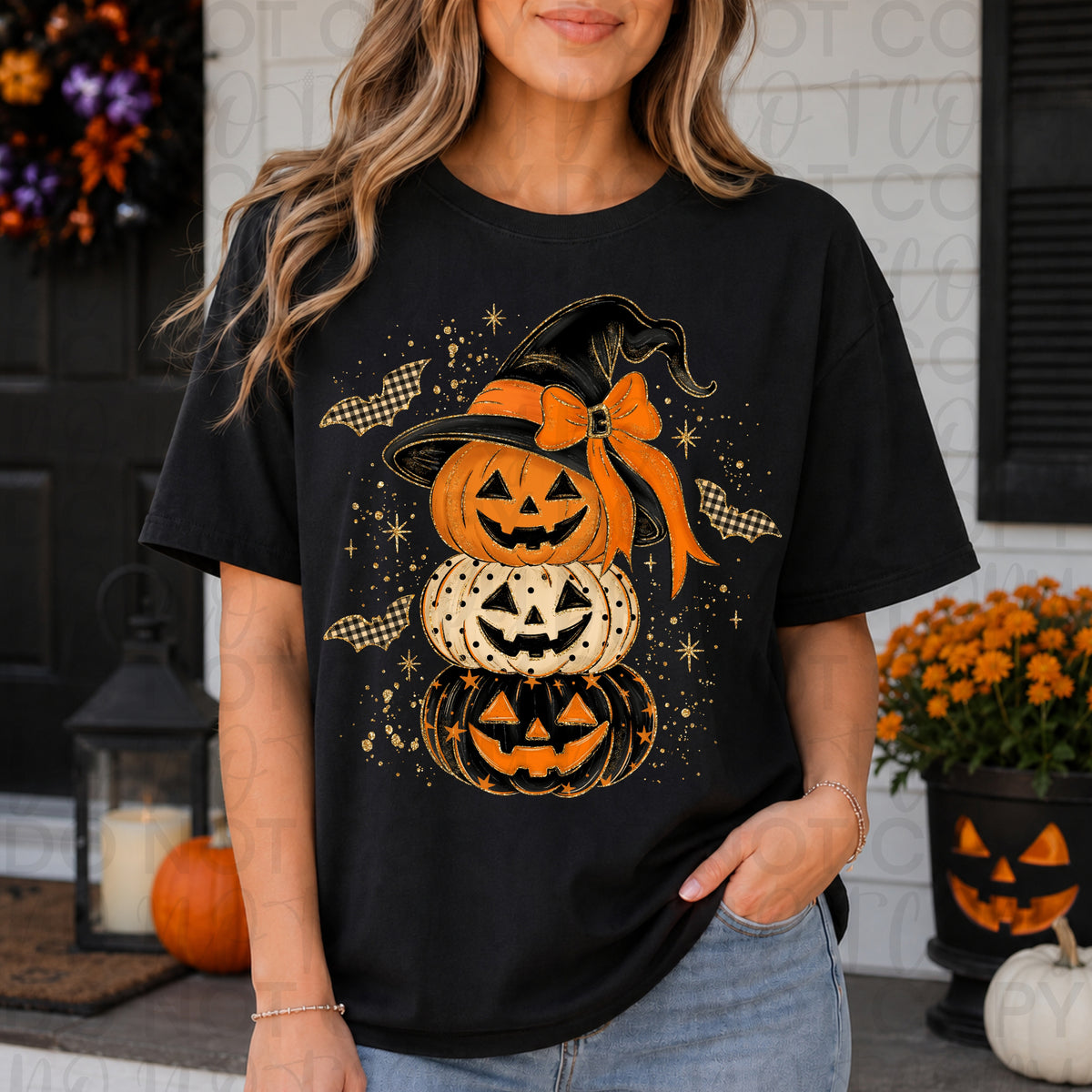 Stacked Spooky Pumpkins
