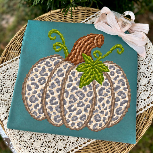 Faux Embroidered Pumpkin