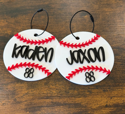Baseball Bag Tags