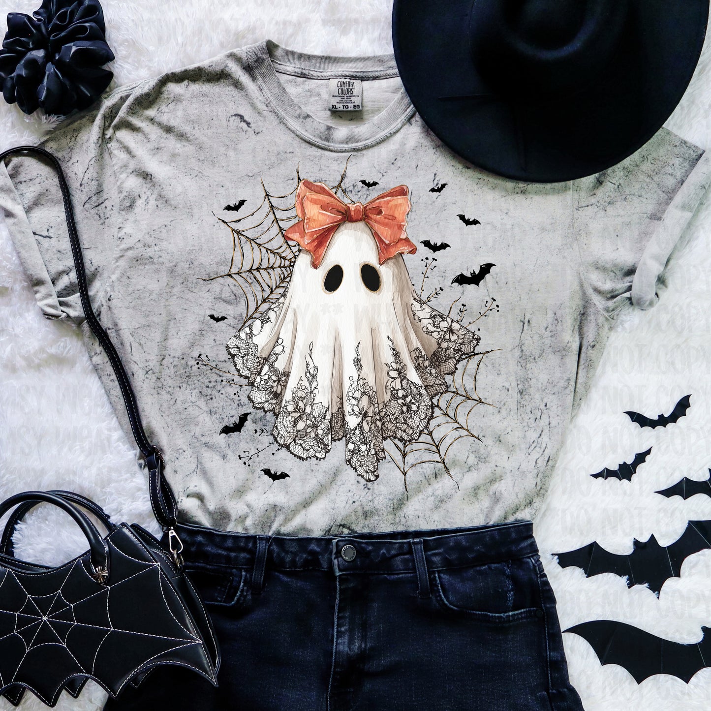 Black Lacey Ghost with Bats