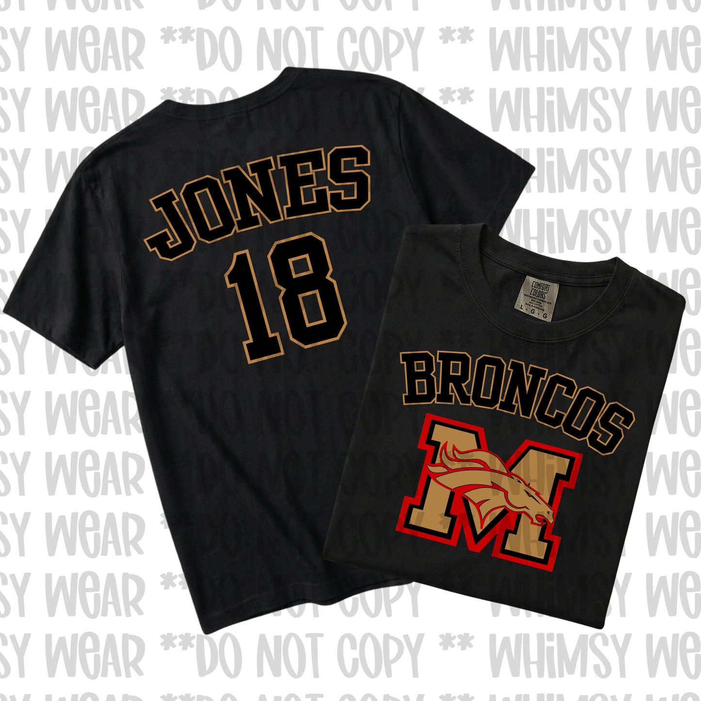 Morsey Jersey Design Black Letters With Gold Outline Front and Back
