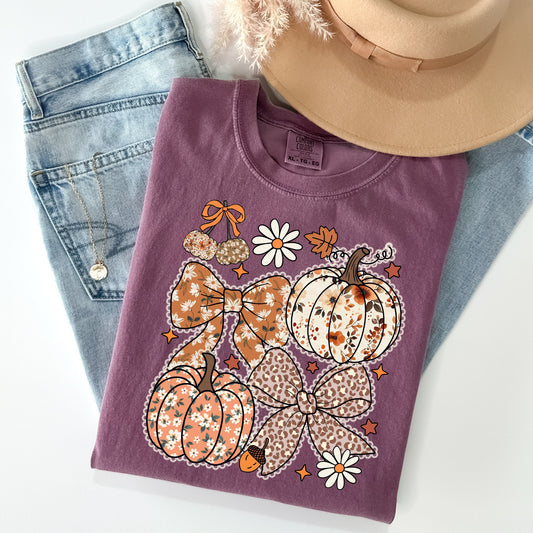 Fall Bows and Pumpkins