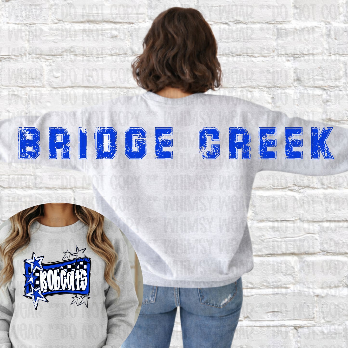 Customizable Long Back Font School or Mascot with front design