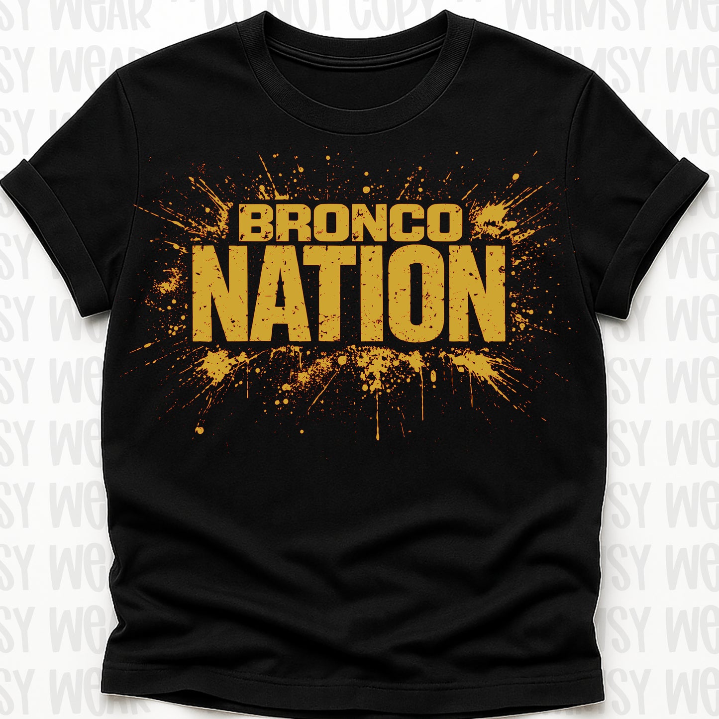 Bronco Nation Splatter Gold