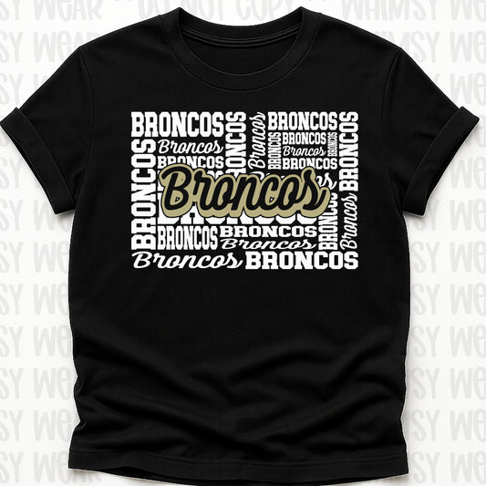 Bronco Gold Word Art