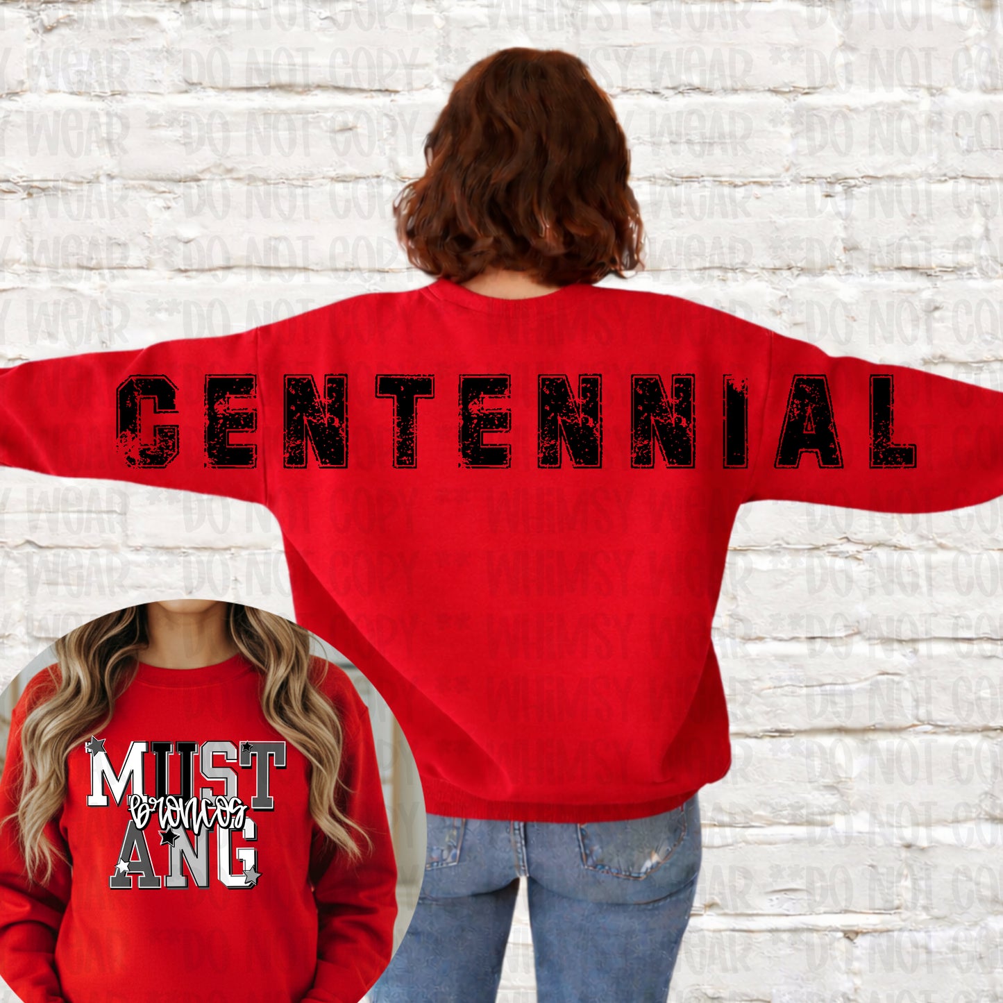 Customizable Long Back Font School or Mascot with front design