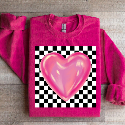 Checkered Pink Heart