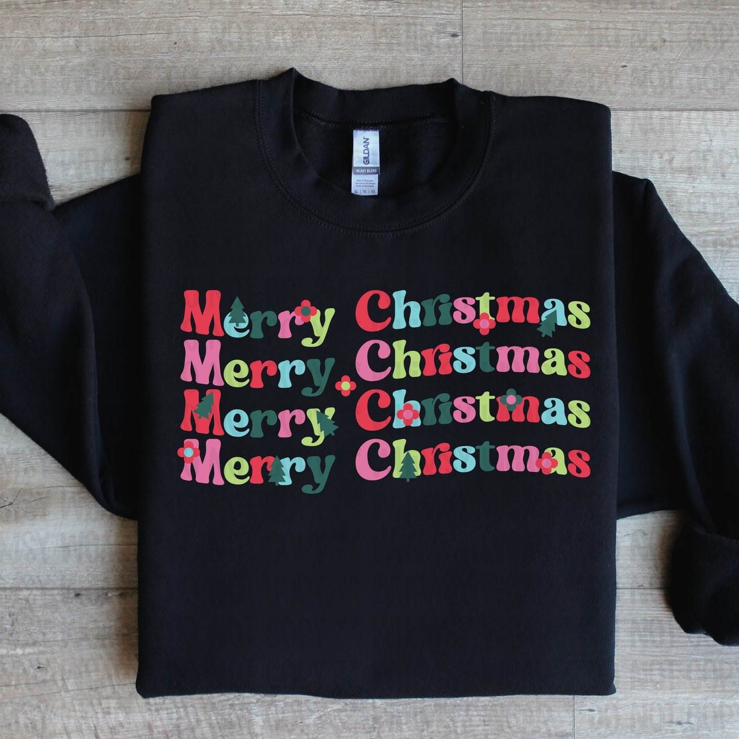 Christmas Wavy Stacked Words