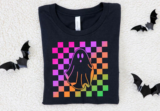 Neon Checkered Ghost