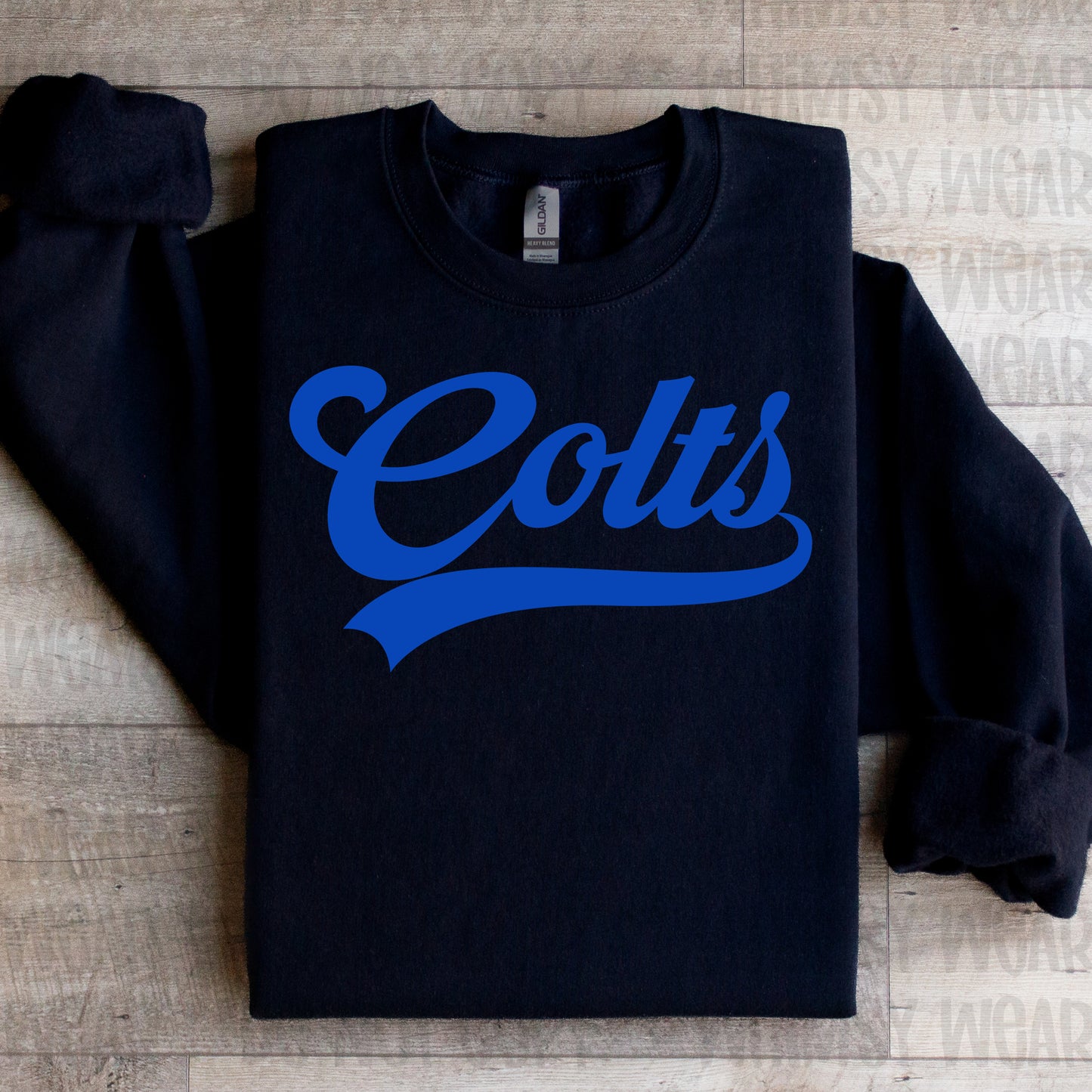 Colts Script in Blue