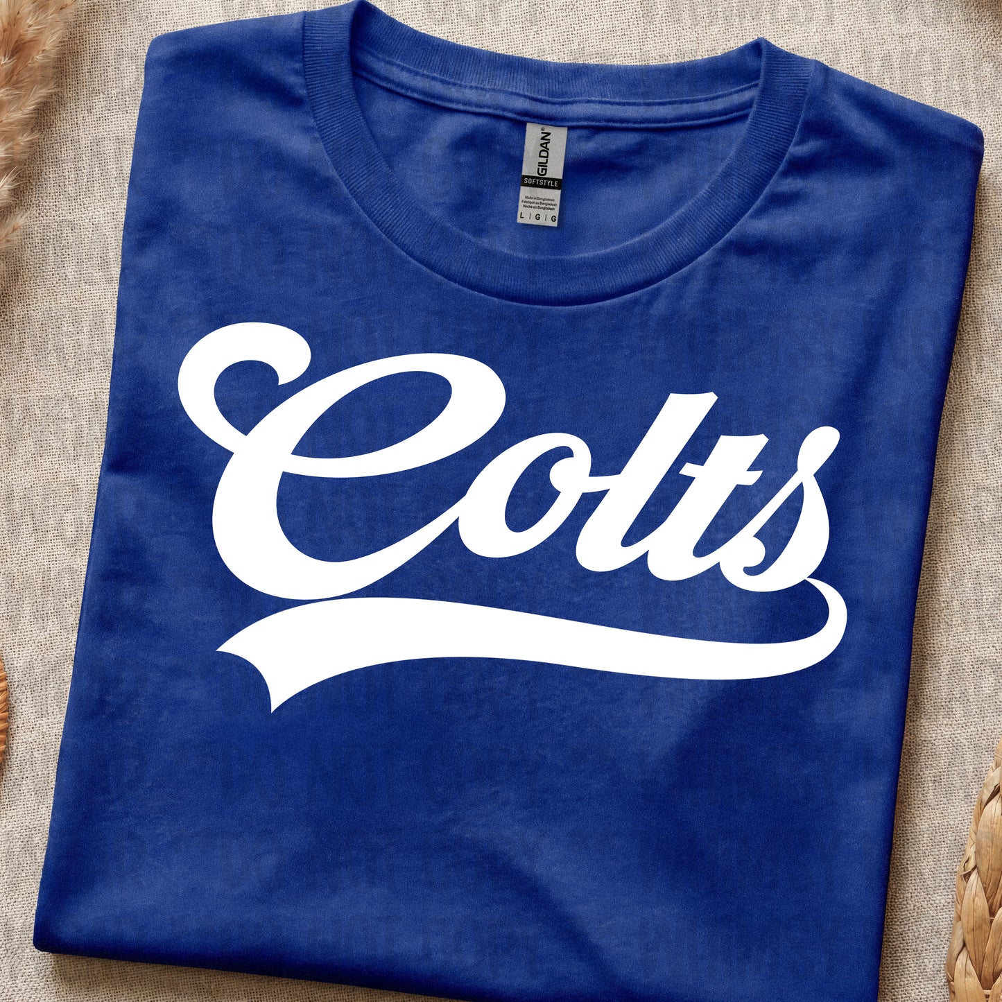 Colts Script in White
