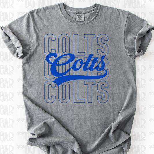 Colts Stacked Blue