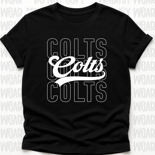 Colts Stacked White