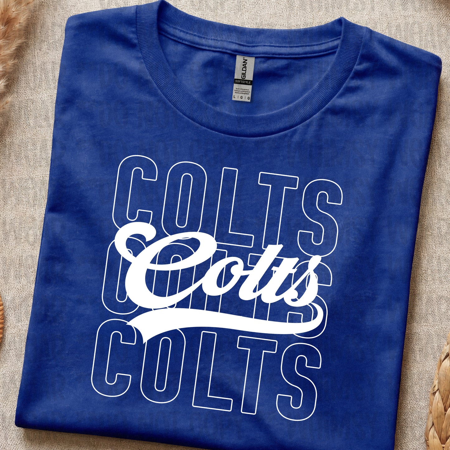 Colts Stacked White
