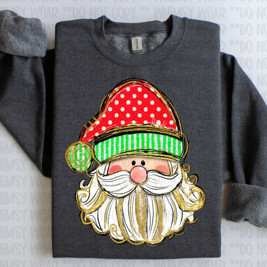 Dot and Stripe Santa