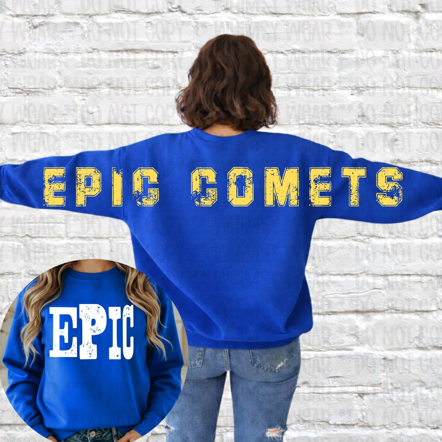 Customizable Long Back Font School or Mascot with front design