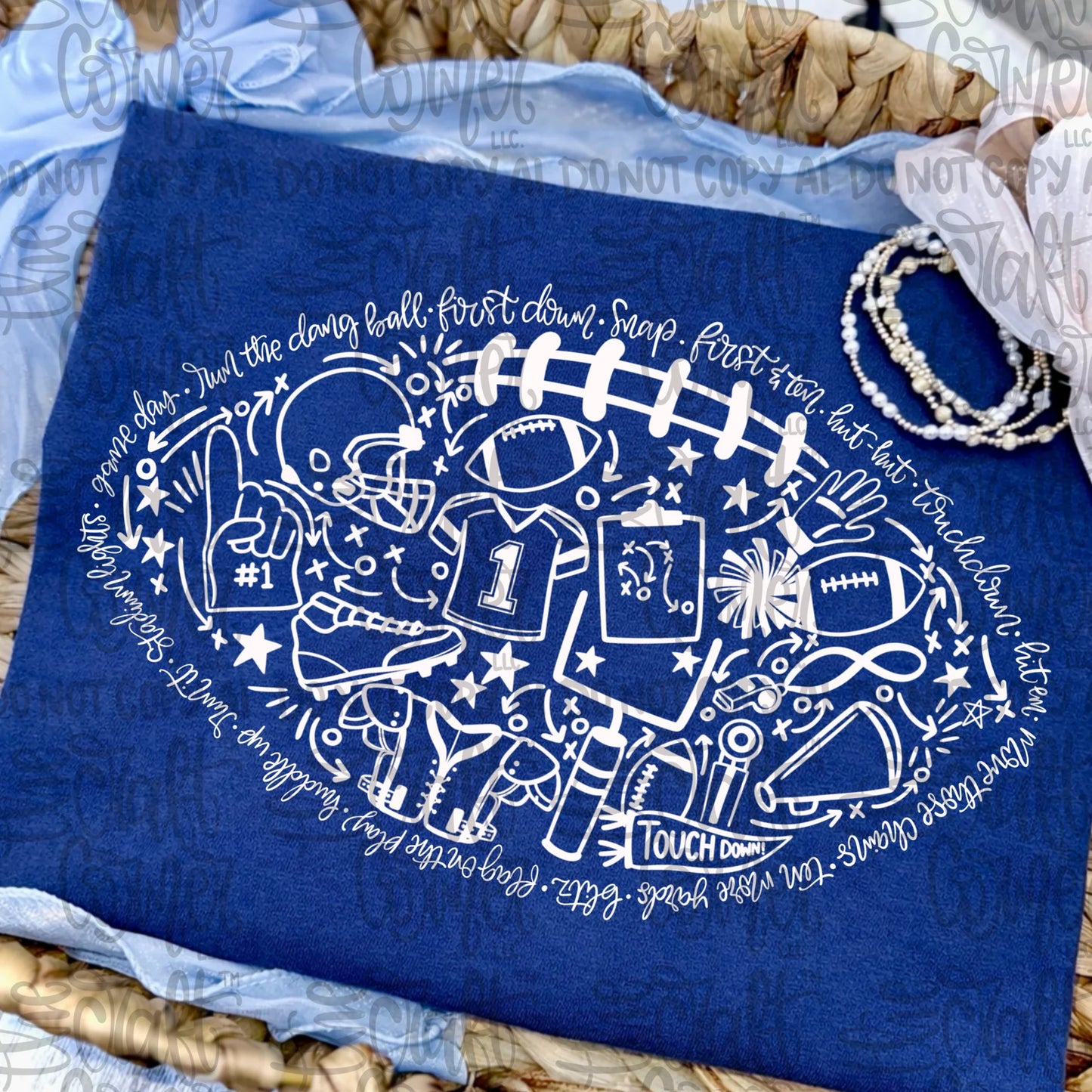 Football Collage in White or Black Font