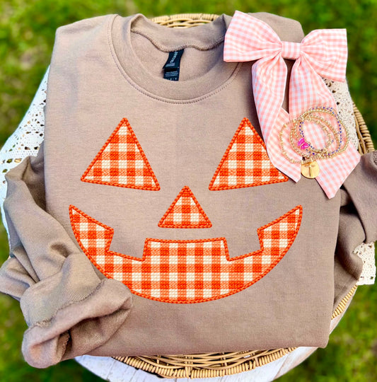 Gingham Stitch Jack O Lantern
