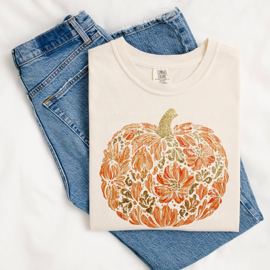 Gold Floral Pumpkin