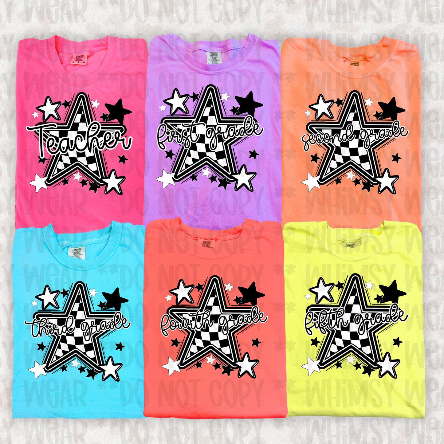 Checkered Star School Level and Occupation Designs