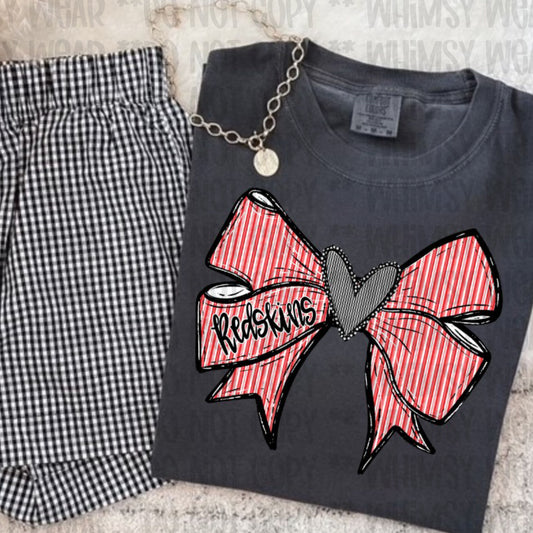 Seersucker Bow with Heart (Customizable)