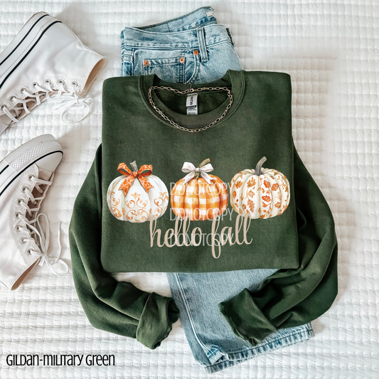 Hello Fall Preppy Pumpkins