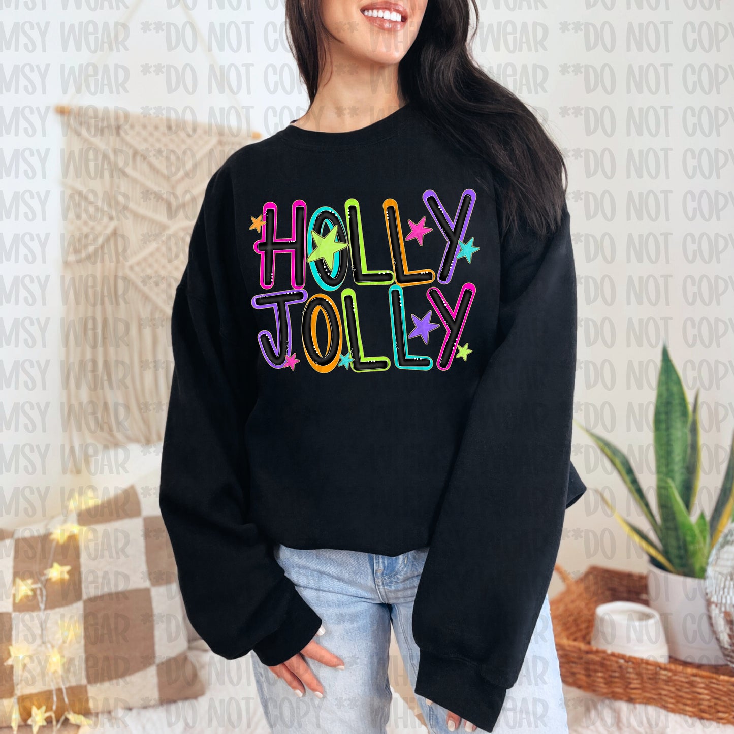 Holly Jolly Neon Stars