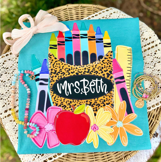 Leopard Crayon Name Plate (Personalized)