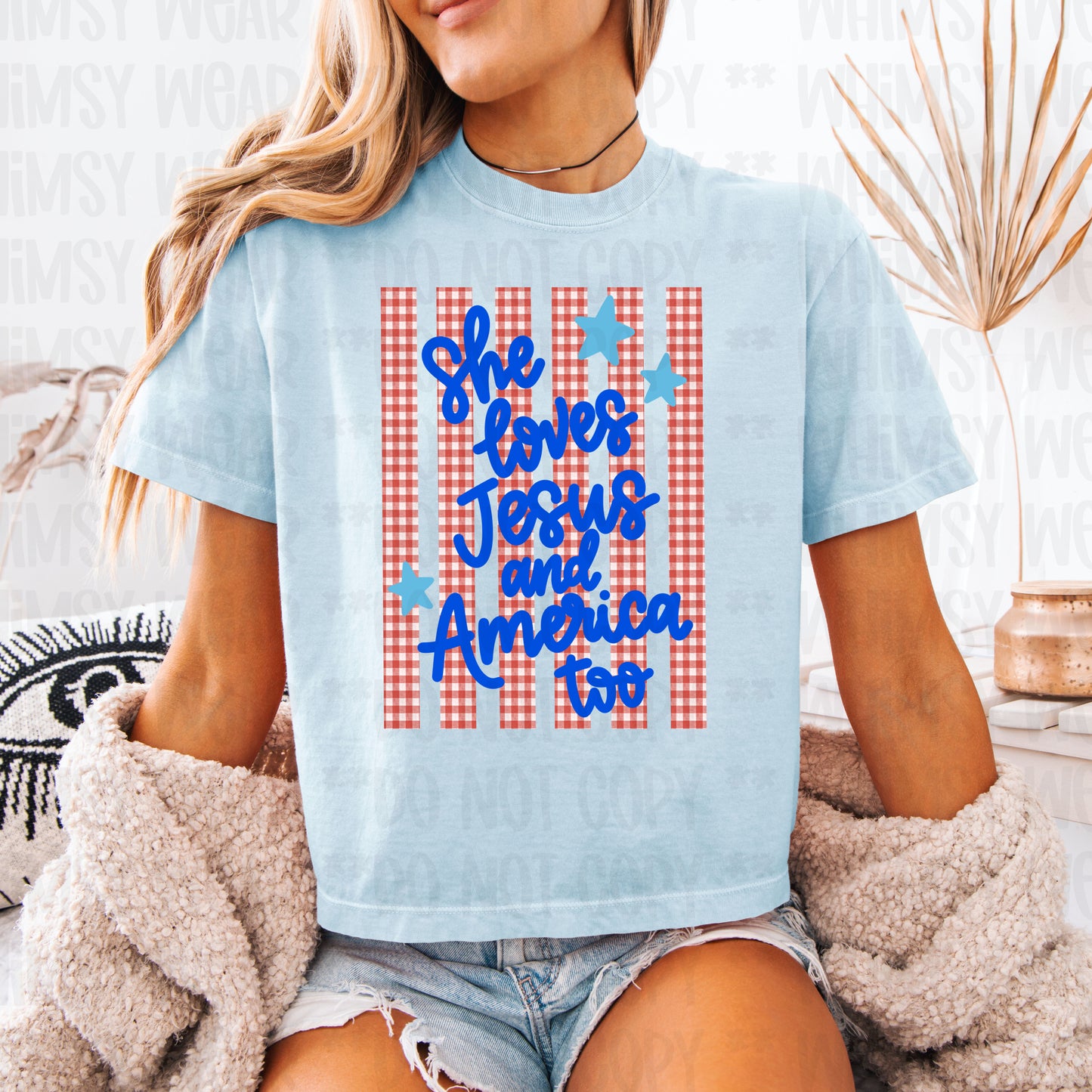 She Loves Jesus and America Too Red Stripes